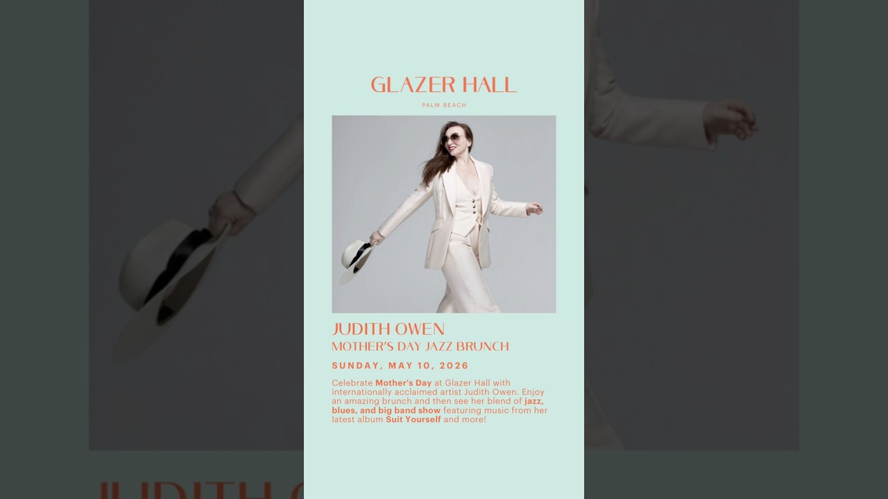Palm Beach… how glamorous 💋

I’m bringing the party to Glazer Hall for a very special Mother’s Day show
Sunday May 10 (yes, a daytime affair!) 

Bring your mother, your children, your whole fabulous crew
I’ll be on my best behaviour… promise 😏

Expect to hear new music, my fabulous Callers, and a very female-centric celebration ✨

🎟️ Tickets available now

https://glazerhall.org/events/judith-owen



#palmbeach  #mothersday  #livemusic  #jazzlive  #mothersdayeveryday  #daytime  #LiveJazz #suityourself #judithowenlive