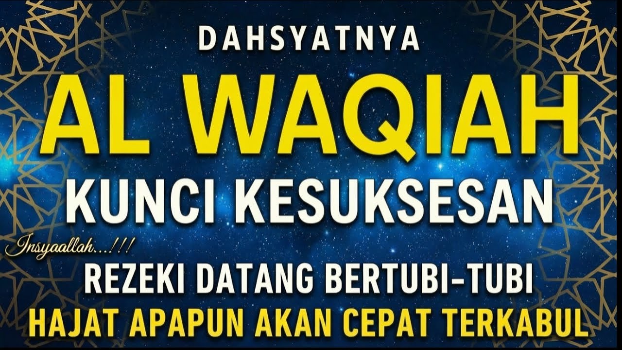 Surah Al WAQIAH 7x - HUTANG LUNAS, REZEKI DATANG DARI BERBAGAI ARAH | Ngaji Merdu | By Alaa Aqel