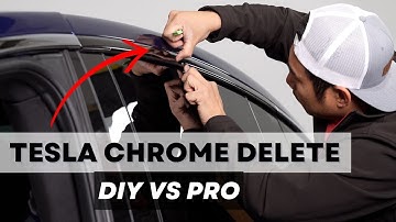 Black Out Tesla Chrome Trims With Vinyl Wrap - DIY Chrome Delete vs Pro Install
