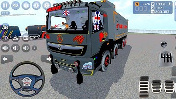 Bharat Benz 12 Wheeler 12x12 Power Full Stones Transporter Truck Driving In Indian Road | Bussid Mod