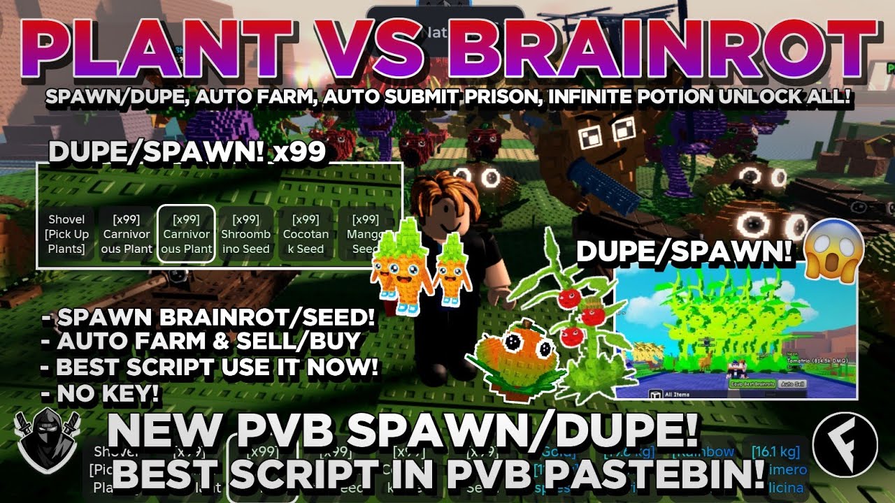 [NEW] Plant Vs Brainrot Script OP | Auto Farm,Auto Event Spawn Brainrot ...
