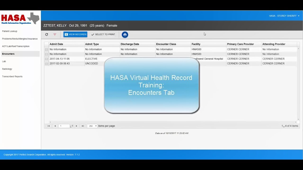 Virtual Health Record Encounters Tab - YouTube