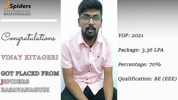 Got Placed From JSpiders Basavanagudi  | Congratulations: VINAY KITAGERI