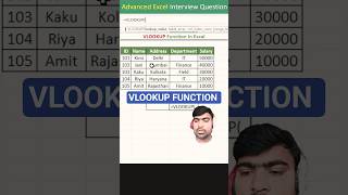 VLOOKUP Function in Excel | VLOOKUP Formula in Excel | Relative Reference In Excel Excel Tip #shorts