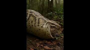 Will the snake successfully catch the leopard? Shocking#tiger #snake
