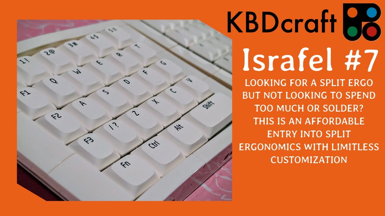 KBDCraft Israfel #7：分割エルゴキーボードのエントリーキット、手頃