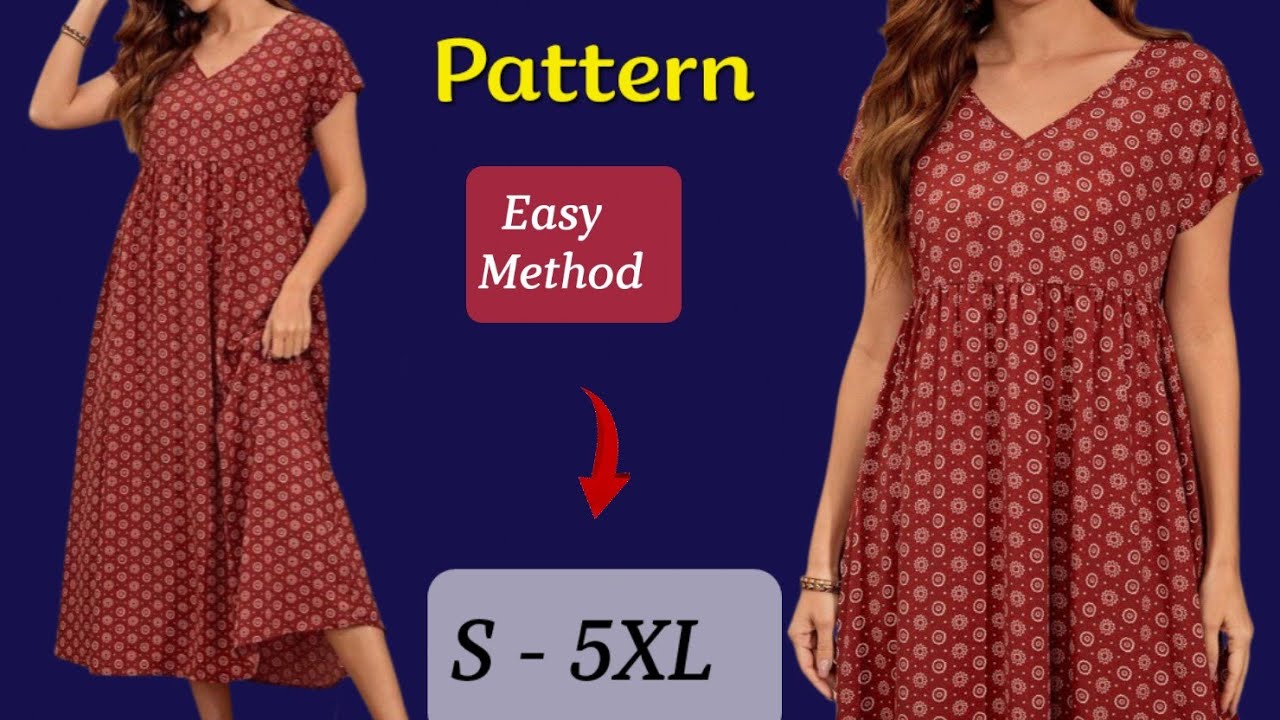 ♥️So Easy and Comfortable Summer Dress Cut and Sew ✂️New Idea Summer Dress Pattern Size S and 5XL