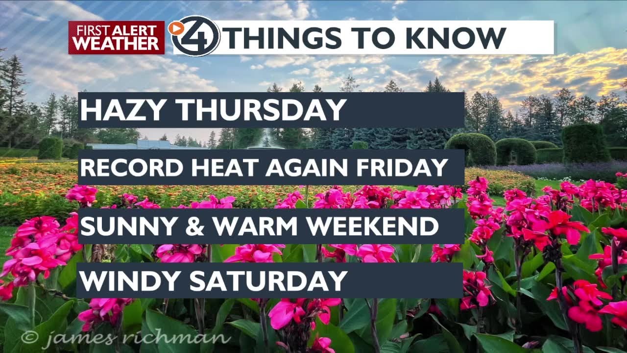 Hazy skies and not as hot on Thursday - YouTube