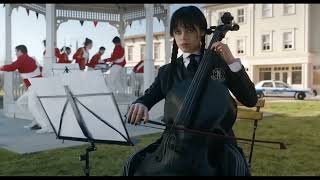 Wednesday playing cello (episode 3 scene) | Wednesday Netflix Resimi