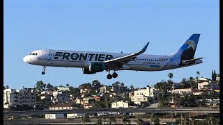 Frontier Airlines Airbus A321-200 Landing San Diego
I actually really like the Frontier paint on the 321.
Date: June 12, 2017
Registration: N709FR (Steve the Eagle)
Flight #: 557
Route: Denver Intl (DEN) - San Diego/Lindbergh Field (SAN)
Runway Used: 27
*****************************************************************************************************************
Previous Video: https://www.youtube.com/watch?v=DAHzL5biFnA Frontier Airlines Airbus A321-200 Landing San Diego