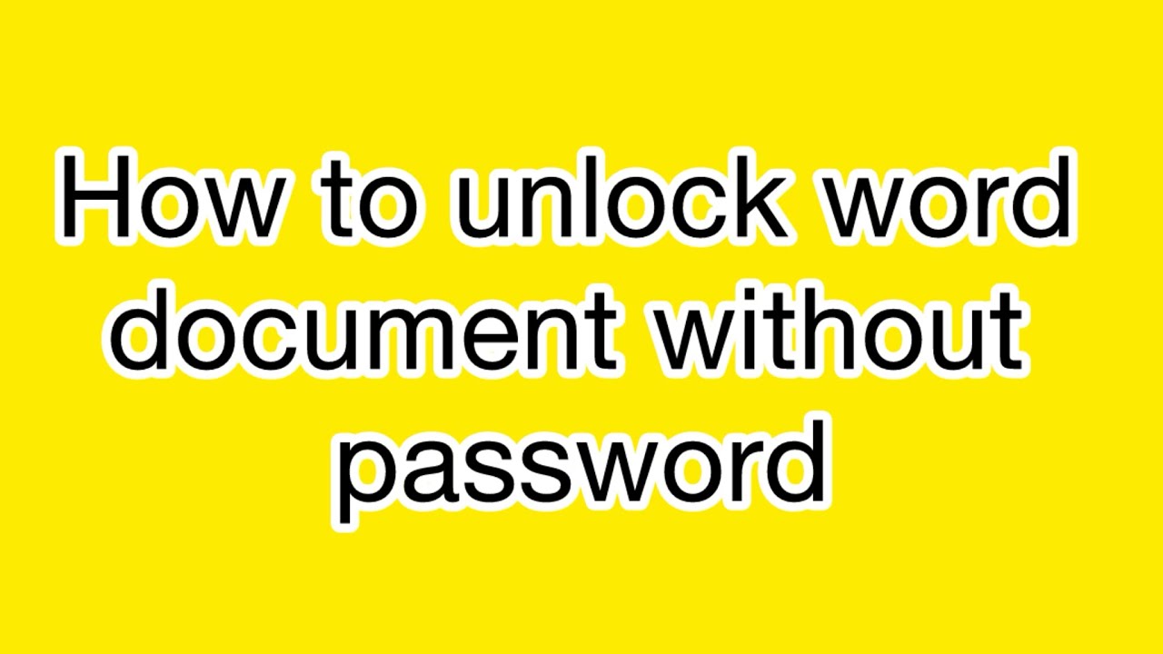 how to unlock a protected word document