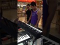 Talented Filipino youth playing Kumukutitap at the mall this Christmas