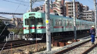 西鉄５０００形・急行 大宰府行き　仮線路（井尻駅～雑餉隈駅）から撮影　２０１７年３月４日