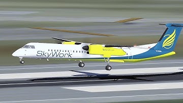 SkyWork Dash 8 Q-400 smooth landing | Aerofly fs 2023