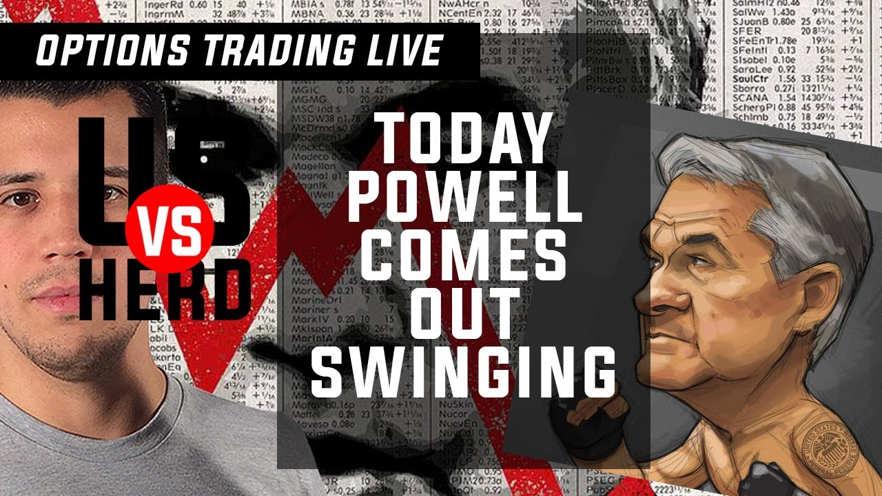 Today Powell Comes Out Swinging - Options Trading Live - Stock Market Live