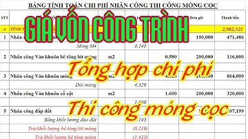 Tổng hợp chi phí cần bỏ ra để thi công cấu kiện móng cọc : Giá vốn công trình (project cost price)