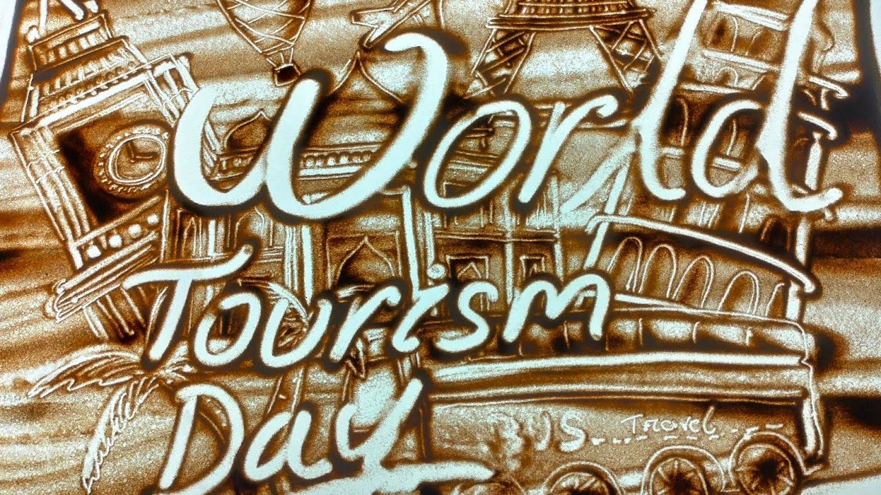 World Tourism Day Sand Animation ।।📸🕌🛕🧳🌐🗺️🚌🛥️🛫🗽🗼🗿🏛️