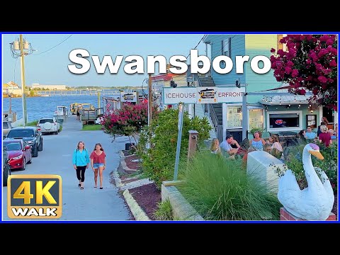 【4K】WALK SWANSBORO North Carolina NC USA 4k video Travel vlog