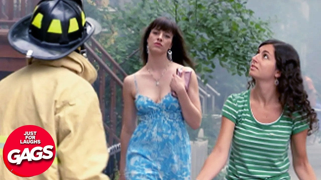 Model Struts Past the Flames | Just For Laughs Gags – Video