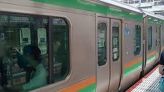 E231系ヤマU63編成+U501編成快速宇都宮行き大宮発車