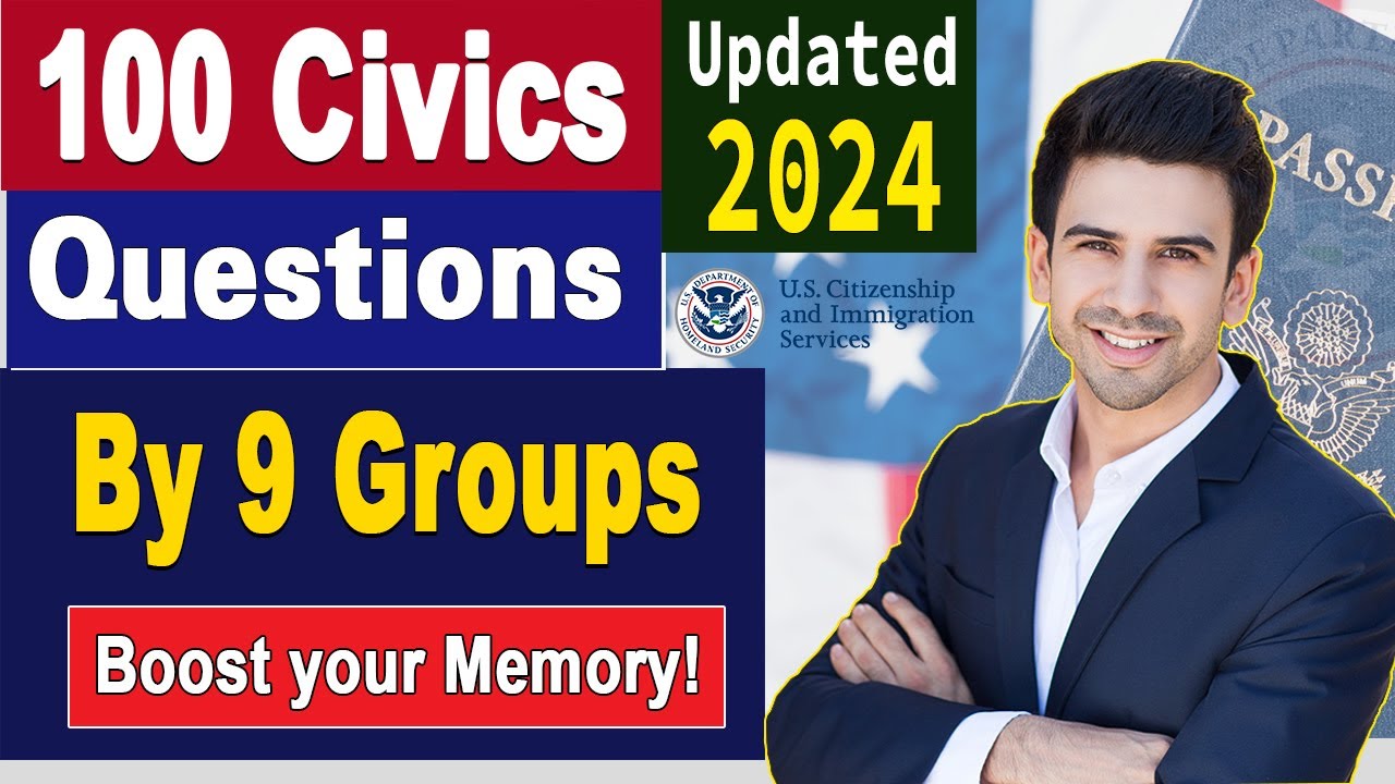 2024 USCIS Official 100 Civics Questions and Answers 2024 by 9 groups ...
