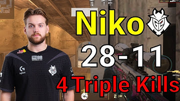 CS2 G2 NiKo POV Mirage FACEIT (28-11) | 4 Triple Kills! | Jul 03, 2024 | niko cs #cs2 #csgo