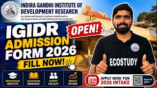IGIDR Admission Form 2026 Open 🔥 MA Economics Entrance | Apply Now!