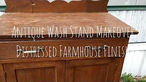 DIY- Antique Washstand Makeover- Distressed Farmhouse Finish