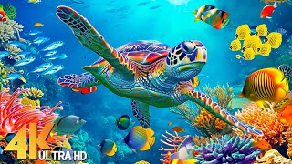 Ocean 4K - Sea Animals For Relaxation, Beautiful Coral Reef Fish In Aquarium (4K Video Ultra HD) #11