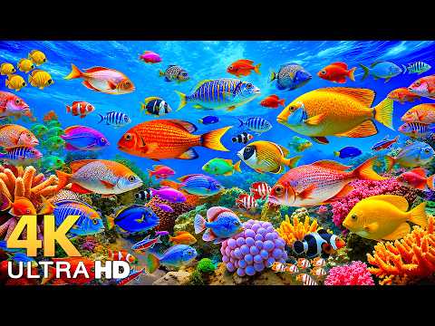 Animals of the Ocean 4K - Colorful Sea Life Video 🐠 Beautiful Fish Swimming & Deep Sleep Music #1