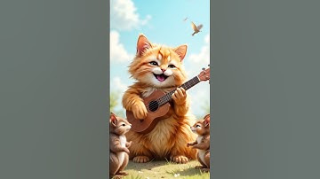 Thumbnail of Cute Cat Plays Ukulele 🐱🎶 | Forest Animals Dance Together! #shorts