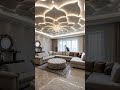 Luxury Living Room with Artistic False Ceiling &amp;Polished Marble Flooring #crafts #artisticinteriors