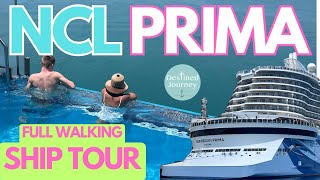 NCL PRIMA SHIP TOUR 🚢 GORGEOUS NEW CLASS OF SHIPS | WALKING TOUR