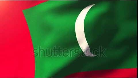 Maldives flag waving in the wind. Looping sun rises style. Animation loop Stock video by