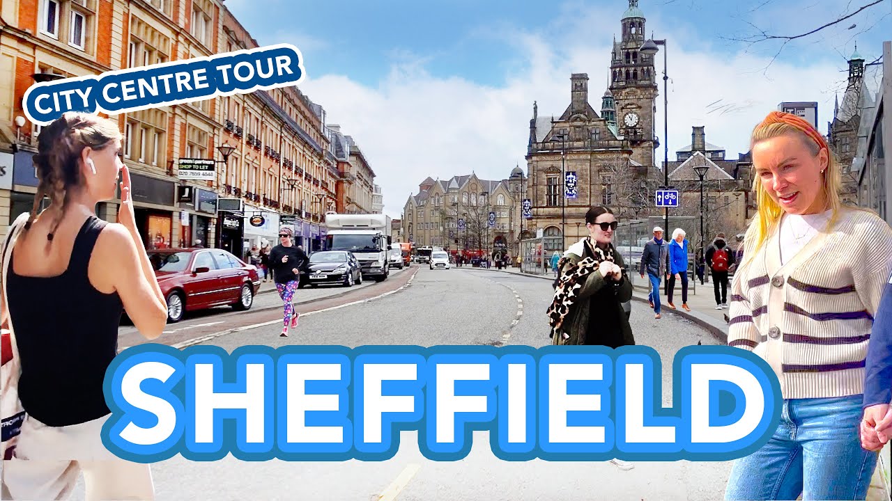 Sheffield City Centre 2023 Walking Tour 4K 60fps #Sheffield #UK