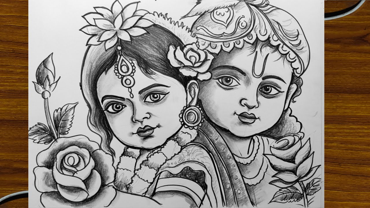 Shree krishna drawing/easy art line krishna pencil drawing/shree krishna  janmashtami special dra… | Krishna drawing, Pencil drawing images, Pencil  sketches of girls