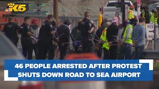 Roadway to SEA Airport reopens after pro-Palestine protest; 46 people arrested