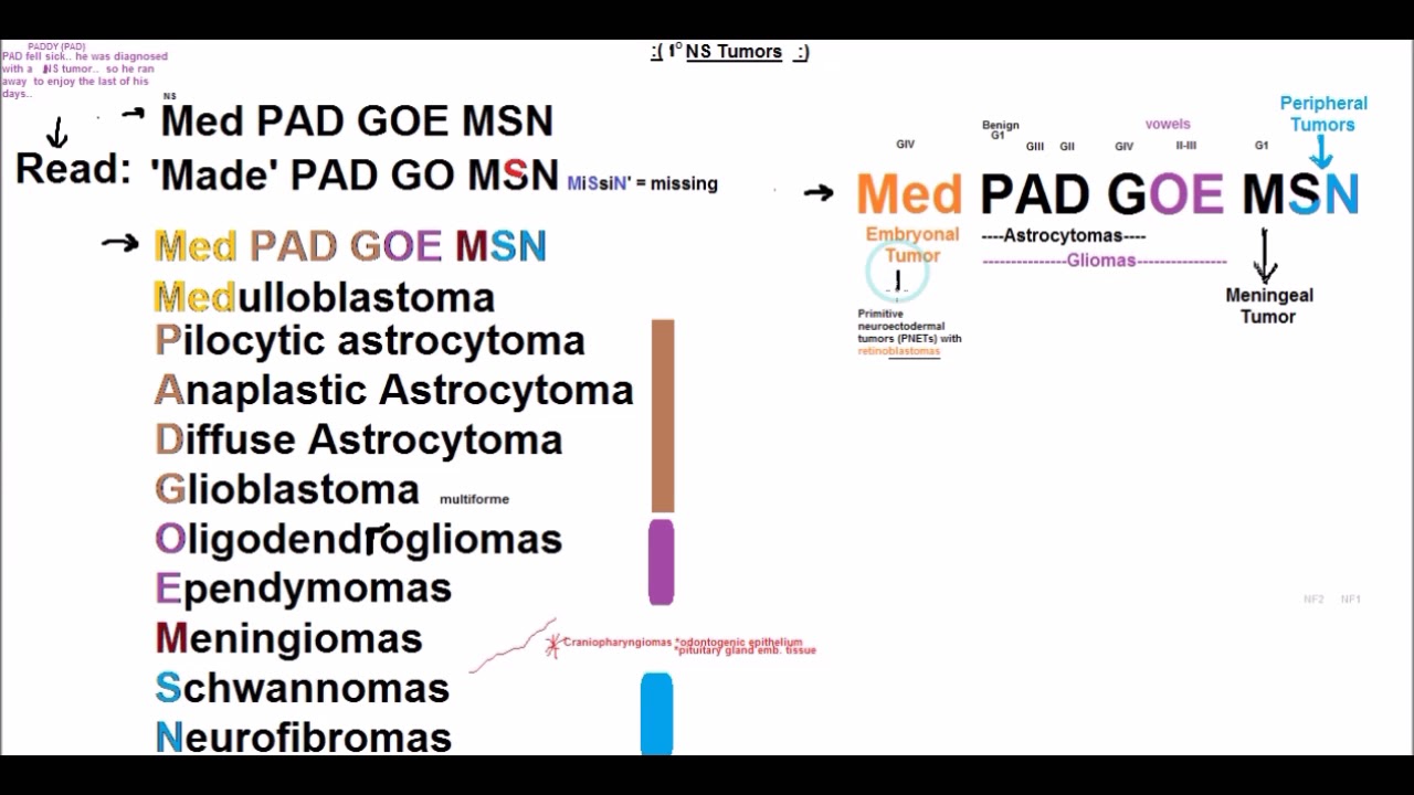 Nervous System Tumors Mnemonic - YouTube