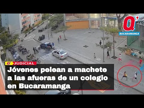 Jóvenes pelean a machete a las afueras de un colegio en Bucaramanga