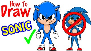 Step by beginner drawing tutorial of sonic form the movie. this is
revised version sonic. they finally that first was too creepy, so ...