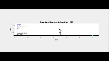 Two-leg Hopper with Raibert Style Controller (high speed)
