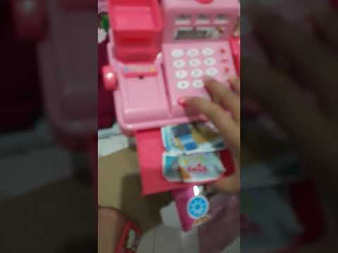 Mainan kasir kasiran pakai uang beneran - Real Cash register. 