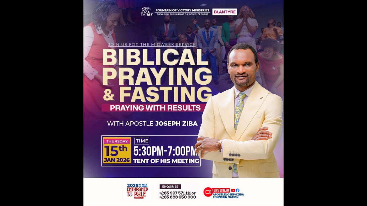Midweek Service Live - 15.01.2026 | BIBLICAL PRAYER AND FASTING | With Apostle Joseph Ziba