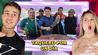 EXTRANJERO SIENDO VENDEDOR DE TACOS POR UN DÍA 🌮🚏ASÍ SE TRABAJA EN LA CALLE *SU MEJOR EXPERIENCIA*