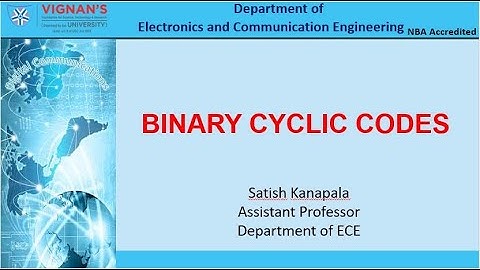 3. Binary Cyclic Codes