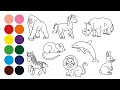 🦓🦁 ANIMALES MAMIFEROS 3 🐴🐭 dibujar y colorear para niños - Dibujar animales con Beethoven