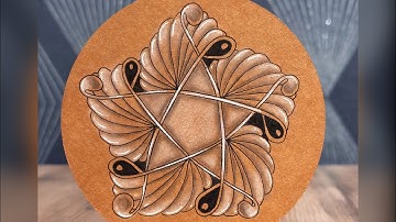 Beautiful Zentangle inspiration drawing guide || step by step || tutorial 禪繞畫步驟