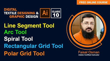 Line  / Arc  / Spiral  / Rectangular Grid / Polar Grid Tool Adobe Illustrator Training Class - 10