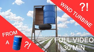 How to build eolian turbine with oil barrel step by step inexpensive VAWT savonius ?!