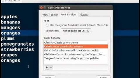 Default plugins in gedit - English